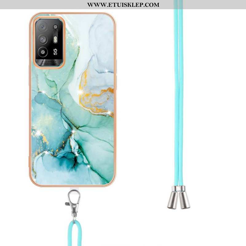 Etui do Oppo A94 5G Marmur Ze Sznurkiem